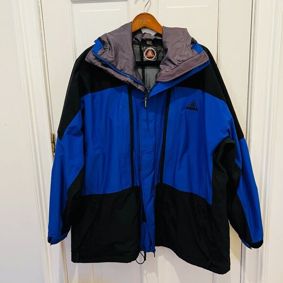 VTG 90’s Nike ACG Storm Fit Blue Light Mountain Parka Jacket Mens XL EUC - Picture 1 of 16